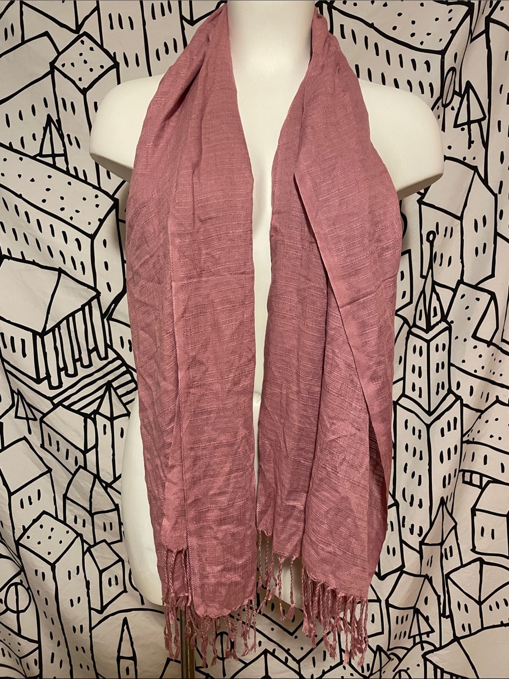 dusty rose silk Scarf Shawl